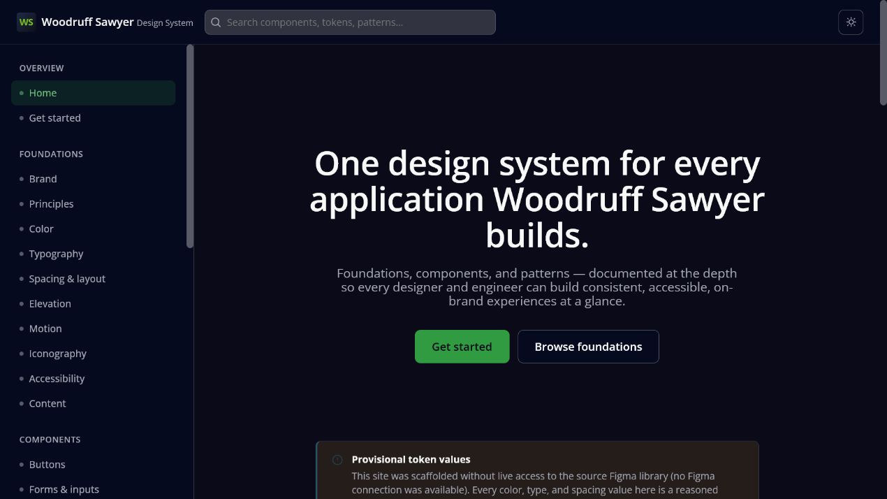 Meridian Design System homepage